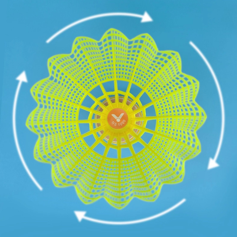 VICTOR ลูกแบดมินตัน พลาสติกไนร่อน NS 1000 (6ลูก) ความเร็วปานกลาง - รูปที่ 3