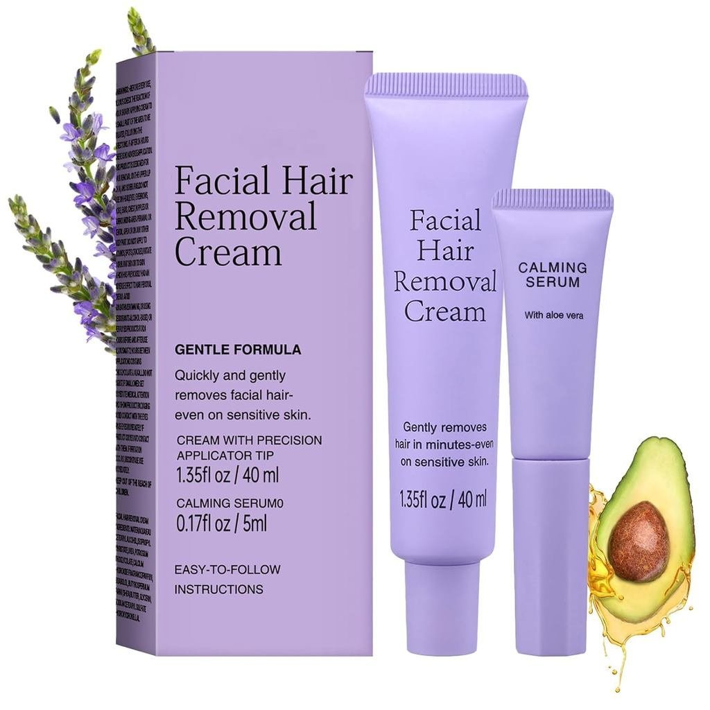 Luuma Facial Hair Removal Cream for Women, Painless & Flawless Face Hair Remover, Long-Lasting Depil