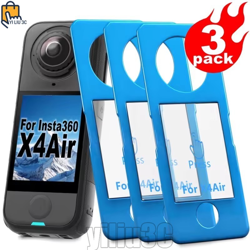 ฟิล์มกันรอย 3-1 ชิ้นสําหรับ Insta360 X4 Air - อุปกรณ์เสริมกล้อง - ฟิล์มกระจกนิรภัย 9H - ติดตั้งง่าย, ป้องกันรอยขีดข่วน - ตัวป้องกันหน้าจอ HD - พร้อมชุดติดตั้งอัตโนมัติ