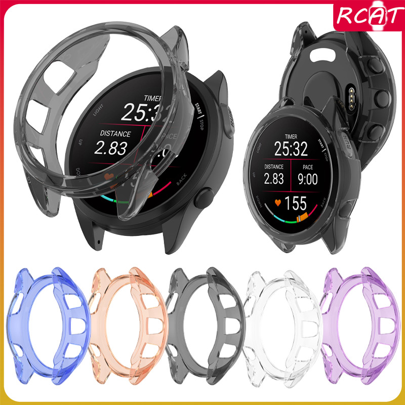 กรณีโปร่งใส for Garmin Forerunner 165/Forerunner 165 Music TPU ป้องกันหน้าจออ่อนเชลล์กรอบป้องกันชน for Garmin Watch