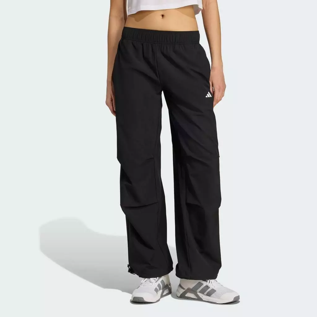 adidas Gym & Training กางเกงเทรนนิงขายาวผ้าทอ Workout Essentials ผู้หญิง สีดำ JL5081