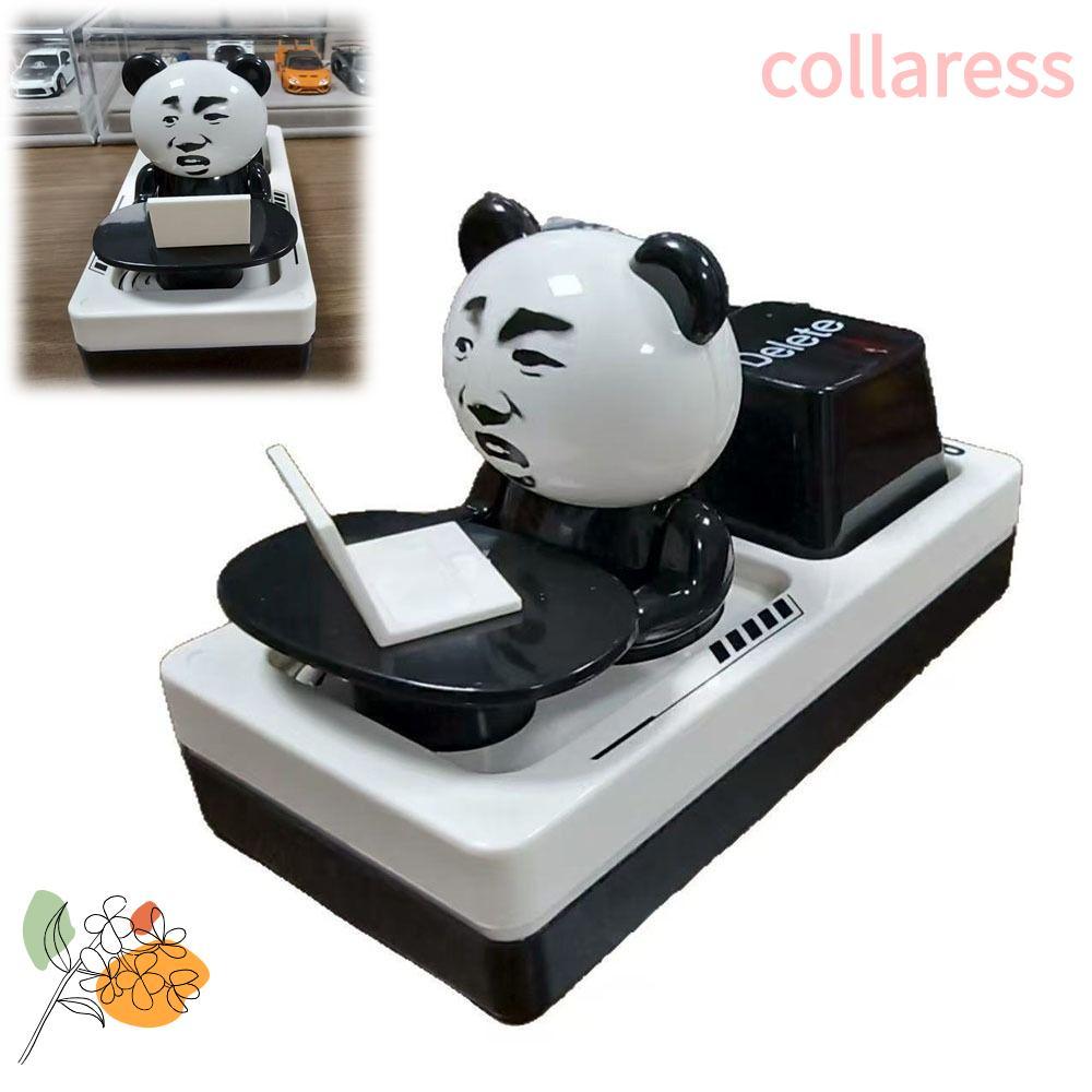 COLLARESS Panda Head Flipping a Table Ornament, DIY Keyboard Relief Stress Funny Keys Button Toy, wi