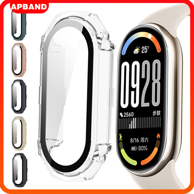 ปกป้องหน้าจอ กันชนเชลล์ ปกกระจกนิรภัย for Smartwatch Mi Band 10 9 8 NFC/ Xiaomi Miband 10 9 8 ป้องกัน ครอบคลุมเต็มรูปแบบ