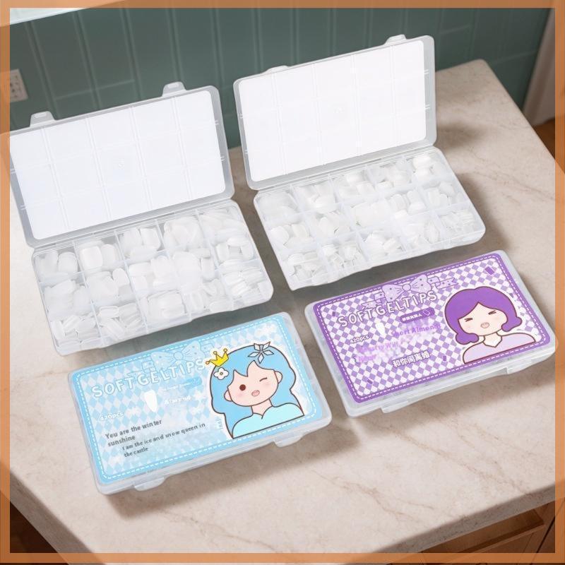 เล็บปลอม แบบสั้น เนื้อแมตต์ สําหรับต่อเล็บเจล UV DIY 420 ชิ้น - รูปที่ 6