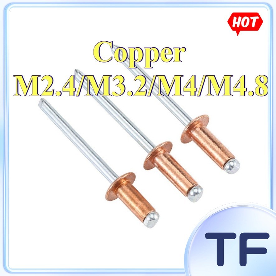 ริเว็ตหัวกลม คอปเปอร์แท้ GB/T12616 DIN912 ความนำไฟฟ้า/ความร้อนดี กันสนิม แข็งแรง ติดตั้งง่าย สำหรับป