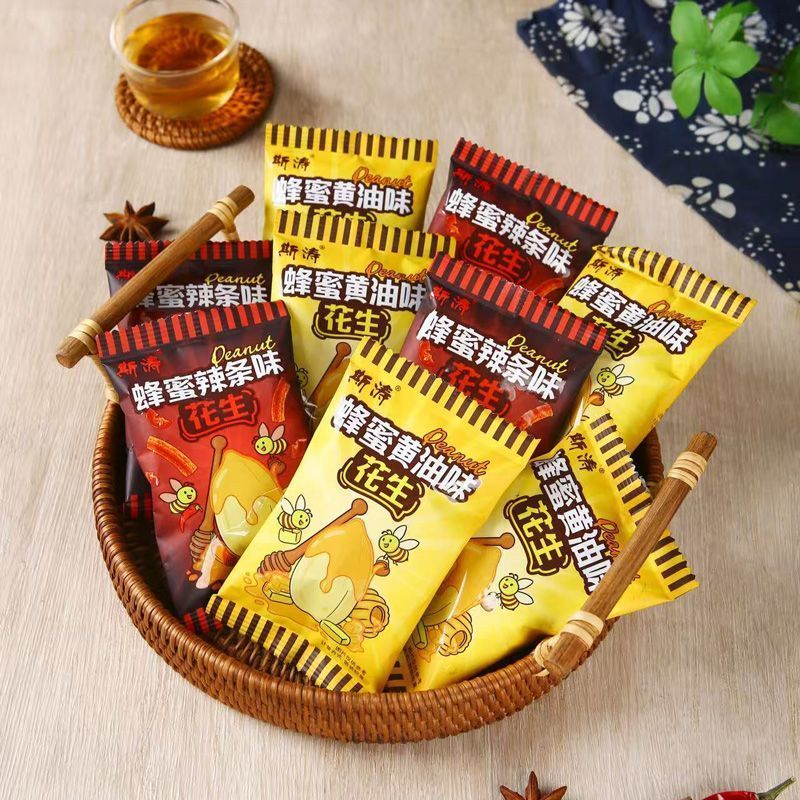 斯涛蜂蜜黄油味花生辣条味花生仁坚果炒货办公室即食包装休闲零食20251203Sitao Honey Butter Flavor Peanuts Spicy Strips Flavor Peanut K