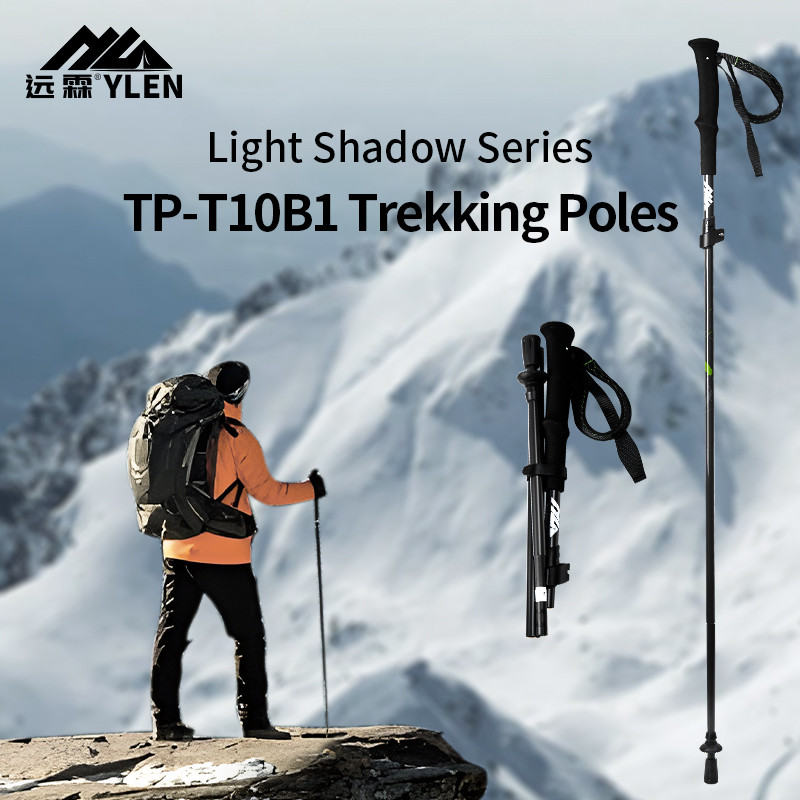Yuanlin Professional Outdoor Carbon Fiber Trekking Poles Ultra-Light Folding Men Women Crutches Moun