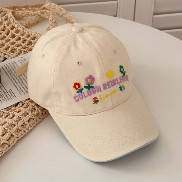 Miss_J พร้อมส่งจากกทม🎀หมวกเบสบอลปักดอกไม้ หมวกกันแดดสีมาการอง น่ารักหวาน - รูปที่ 2