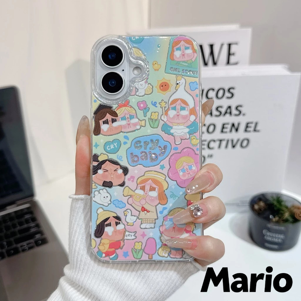 เคสไอโฟน เคสใสกากเพชร สำหรับ iPhone 17 11 16 pro max 13 12 14 15 promax 7 plus  เคสใสกันกระแทก วิจิตร Flash CryBaby