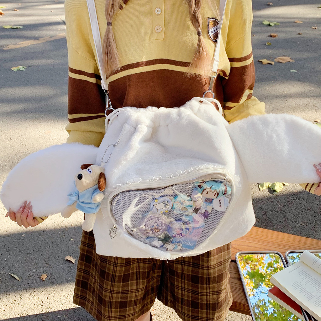 2025 ฤดูหนาวรูปแบบใหม่ตุ๊กตาเสือดาวพิมพ์สไตล์ญี่ปุ่นปวดกระเป๋าสไตล์สองมิติกระเป๋าเด็กทารกกระเป๋านักเรียนนักเรียนกระเป๋าเป้สะพ - รูปที่ 2