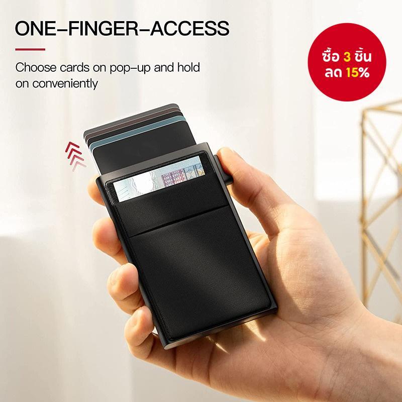 RFID Blocking Anti-Theft Card Holder - Aluminium Pop-Up Wallet For Men (การออกแบบธุรกิจสไตล์มินิมอล)​