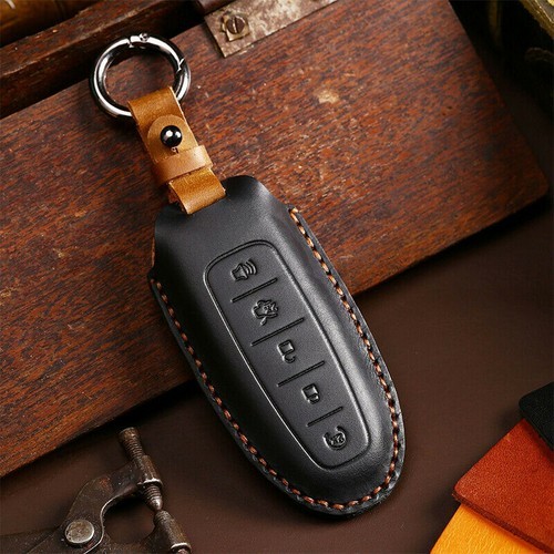 Leather Car Key Fob Cover Shell Case For Lincoln MKX 2011 2012 2013 2014 2015