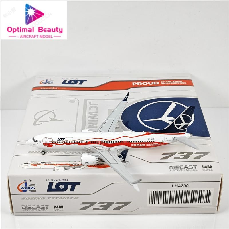 JC Wings LH4200 1: 400 LOT Polish Airlines B737MAX8 SP-LVD รุ่นโลหะผสม