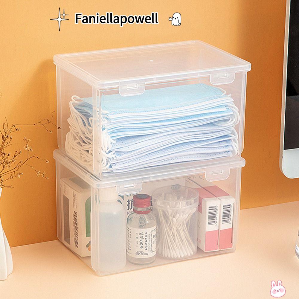 FANIELLAPOWELL 1 ชิ้นพลิกกล่อง,พลาสติกโปร่งใสกล่องเก็บ,หนาแบบพกพาขนาดเล็กขนาดใหญ่ยาเก็บยาเครื่องประดับต่างหูเครื่องสําอาง