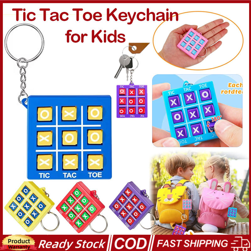 8pcs Tic Tac Toe พวงกุญแจสําหรับเด็กเด็กของเล่นเพื่อการศึกษากระเป๋าเป้สะพายหลังพวงกุญแจพลาสติก Keyholders สําหรับ Mini กระเป๋าคลิปวันเกิดสําหรับเด็กผู้หญิง