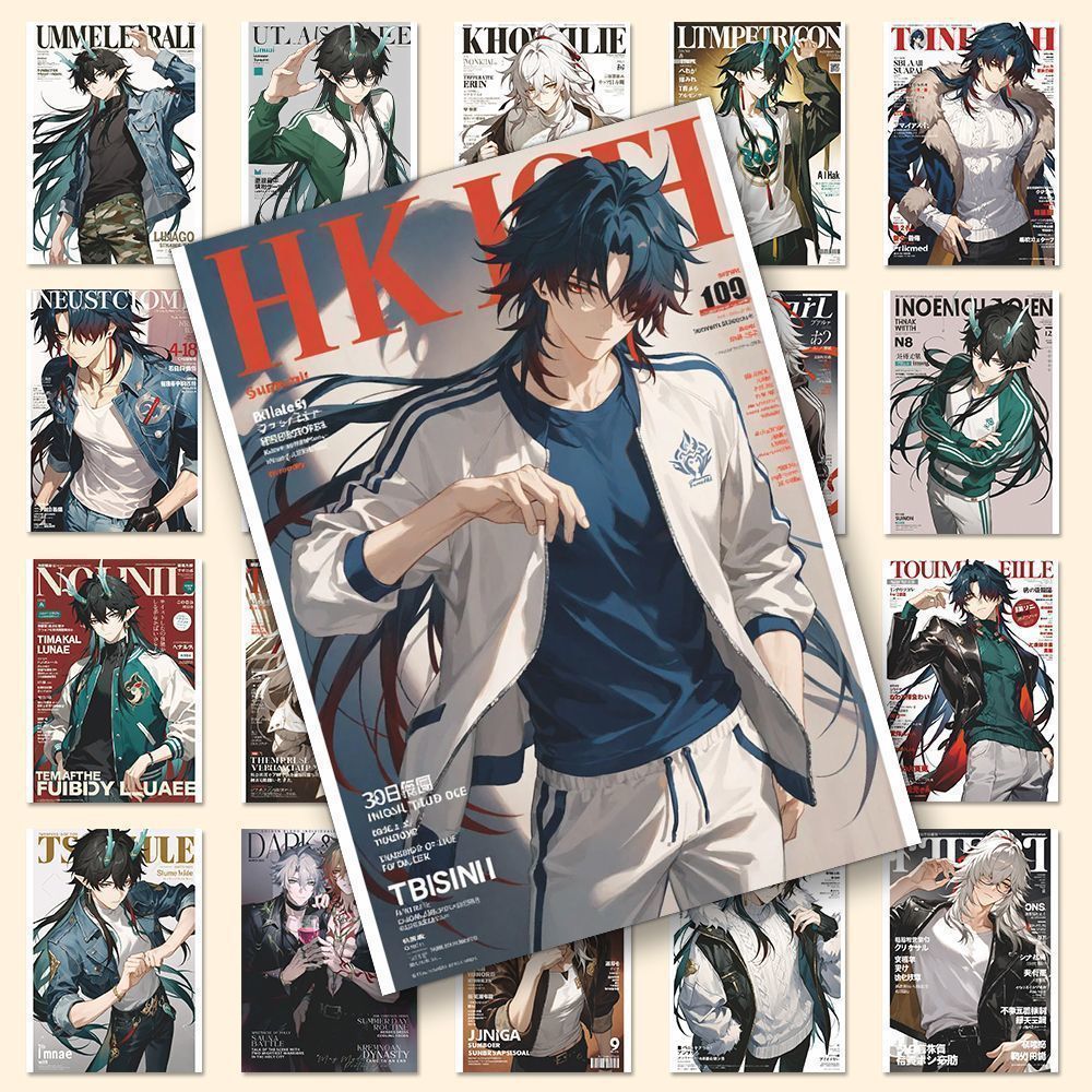 【ตอนนี้🧡สินค้า】【บูติกของเล่นทันสมัย2】108แม็กกาซีนสไตล์สติ๊กเกอร์ Honkai Star Rail อนิเมะหล่อ วัสดุตก