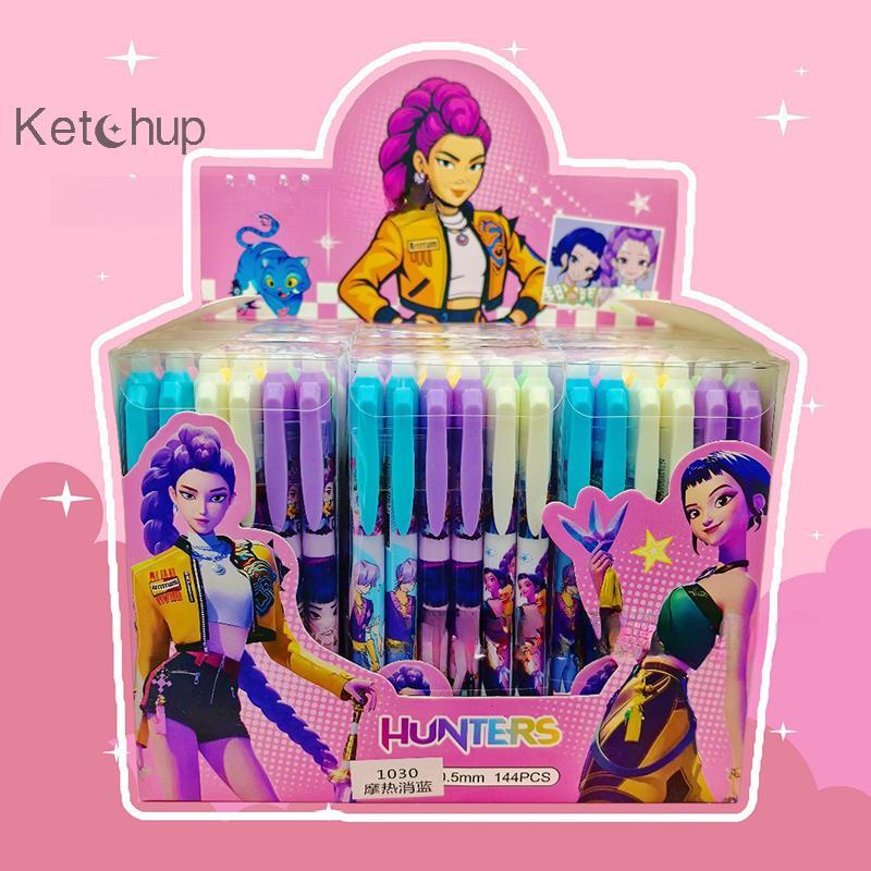 [Kegup-t] Kpop Demon Hunters ความร้อน Erasable ปากกา Kawaii Rumi Mira Zoey ปากกาเครื่องหมายปากกานักเ