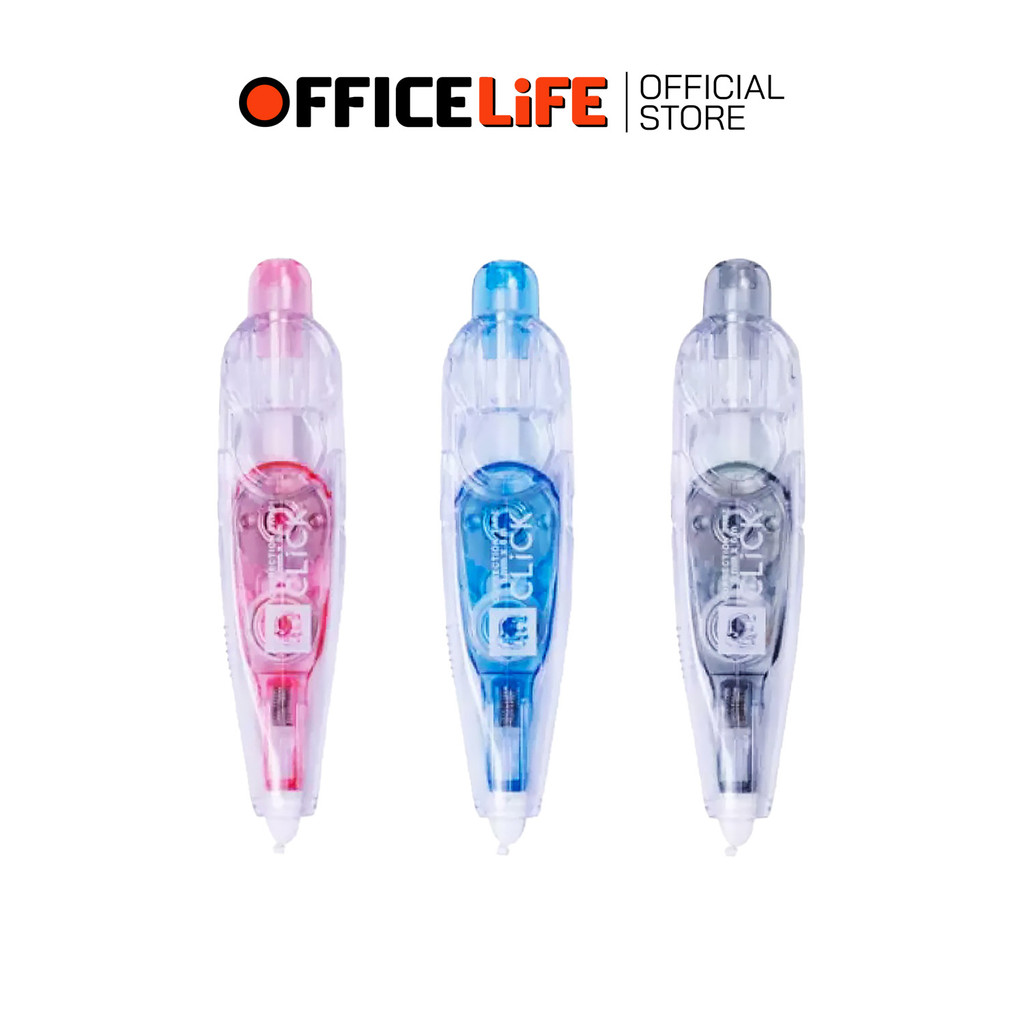 Elephant ( ตราช้าง ) เทปลบคำผิด เทปลบ รุ่น Click ขนาด 5 มม. x 6 ม. ( 1 ชิ้น / คละสี )