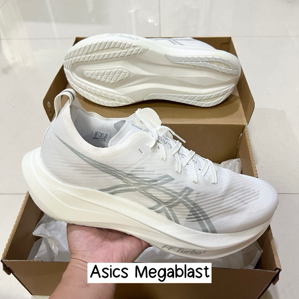 รองเท้า Asics Megablast สี White/ Piedmont Grey จากญี่ปุ่น