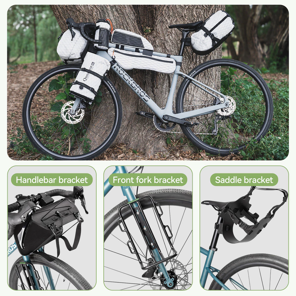Qunature Bikepacking ถุงกันน้ำแบบบีบอัด 6/12L กระเป๋าข้างจักรยานแบบ Dry Bag ขยายได้ ทนต่อการสึกหรอ เหมาะสำหรับทัวร์ริ่งและปั่นไปทำงาน ใช้ได้กับจักรยานเสือหมอบและเสือกรวด thumbnail 7