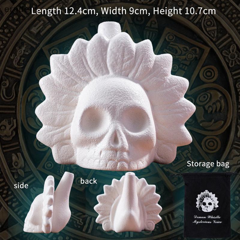 Erudent Oril Aztec Death Whistle Loud กรีดร้อง Aztec Death Whistle โครงกระดูกแปลกใหม่ นกหวีด Hallowe