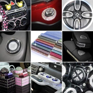 👍สติกเกอร์ Rhinestone ติดด้วยตนเอง Fadeless แก้วตกแต่งรถ Rhinestone สติกเกอร์ DIY สําหรับติดตกแต่งรถยนต์