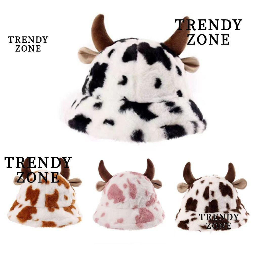 TRENDYZONE Fuzzy Bucket Hat, Casual Faux Fur Fluffy Warm Hat, แฟชั่นอุ่น Hip Hop อุ่น Bonnet สําหรับ