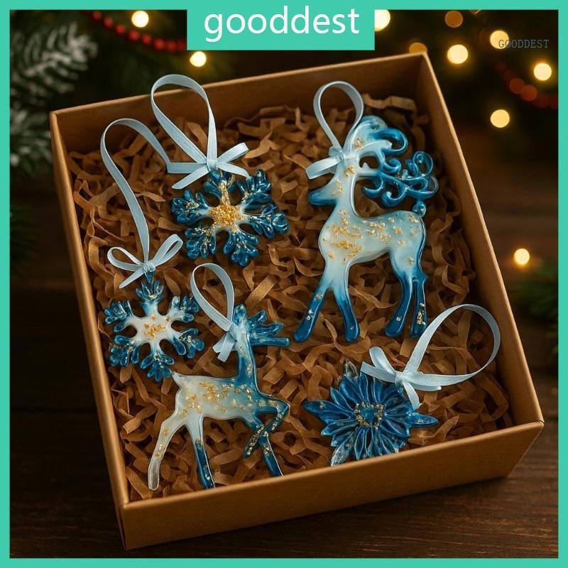 Waterproof Resin Reindeer Snowflake Christmas Ornament Quick Easy Installation