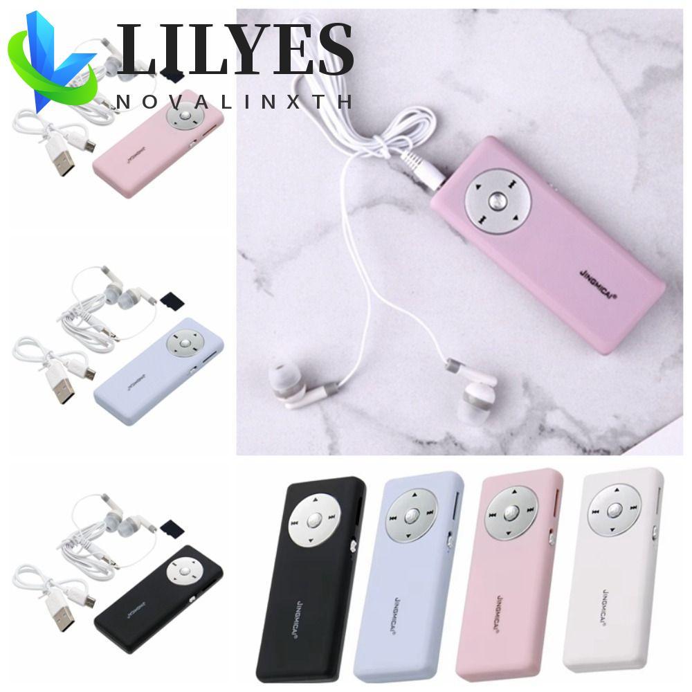 LILYES นักเรียน MP3, แถบยาวสีทึบ MP3 เครื่องเล่นเพลง, แฟชั่น JM-651N Ultra-thin Simple Mini MP3 การเรียนรู้กีฬา