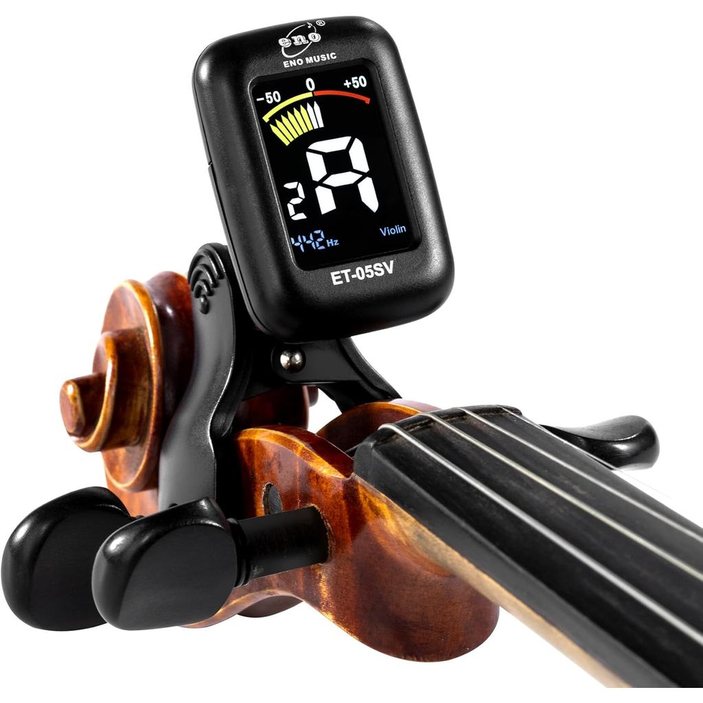ENO MUSIC Professional Violin Viola Tuner, Colorful LCD Display Easy Control Clip on Accurate Violin