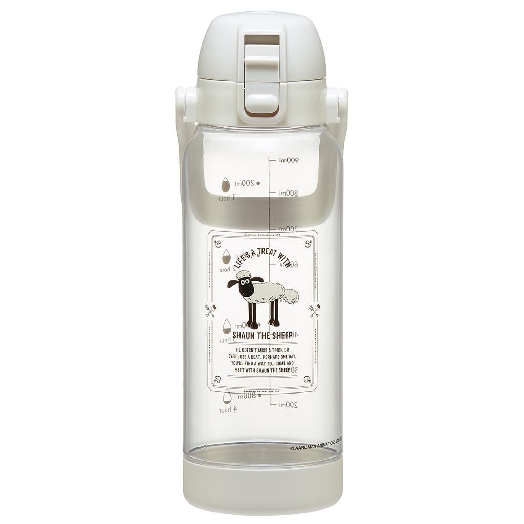 Skater 1L Character Drink Marker Water Bottle with Handle — Plastic Bottle with Easy-Read Intake Mar