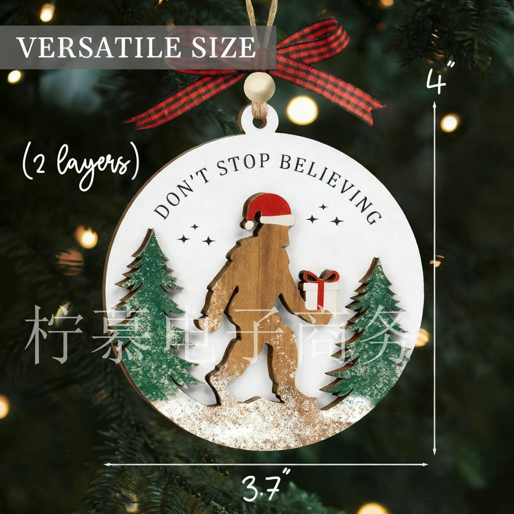 2025 Amazon Bigfoot เครื่องประดับคริสต์มาสอย่าหยุดเชื่อ Camping ตลก Snowman เครื่องประดับจี้ 2025 Am