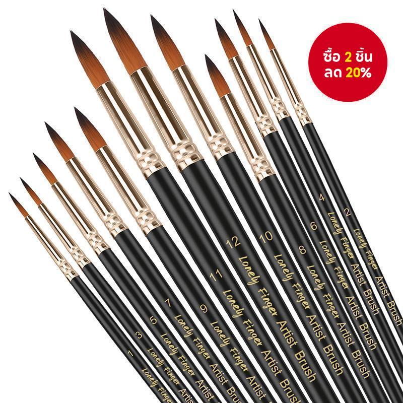 12ชิ้นแปรงทาสีชุดมืออาชีพแปรงทาสีรอบปลายแหลมไนล่อนผมแปรงอะคริลิสําหรับอะคริลิ วอเตอร์ค โอเลอร์ ภาพวาดสีน้ํามัน