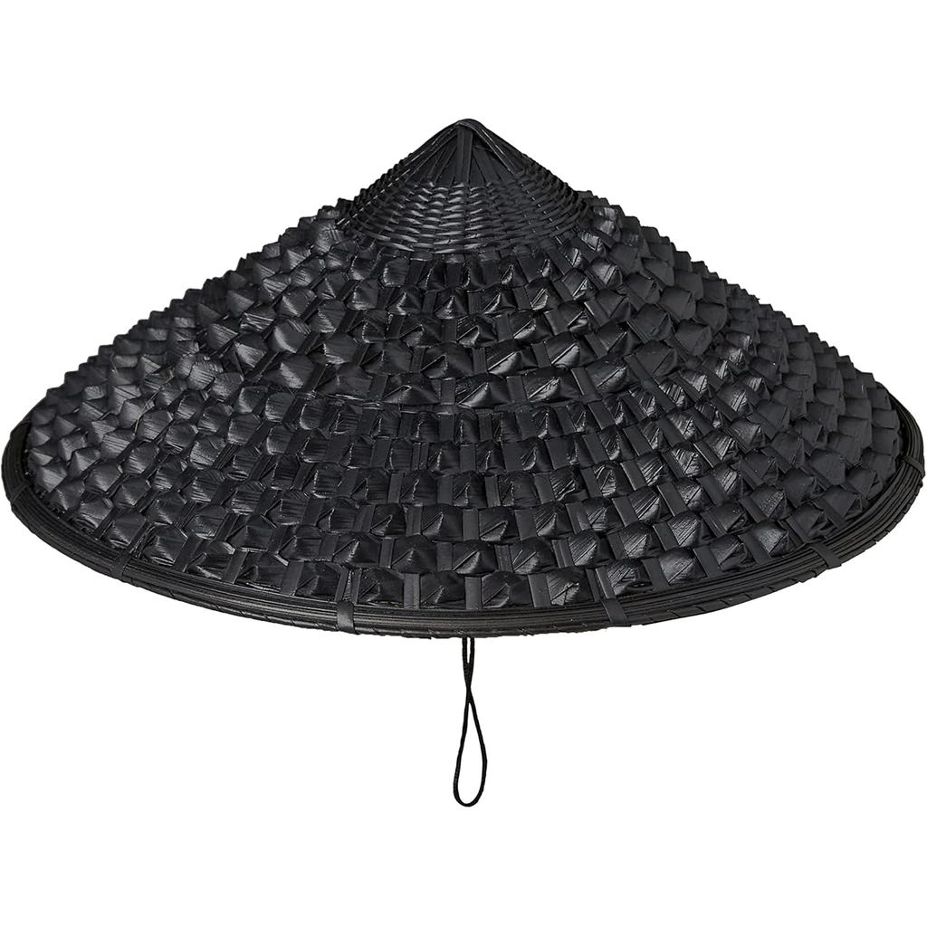 Handmade Japan Samurai Hat Bamboo Hat Cosplay Knight Black