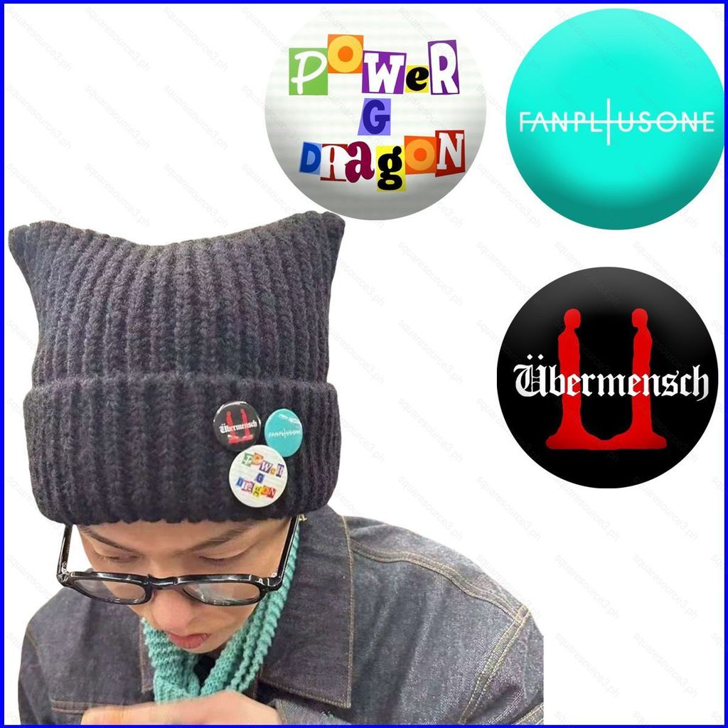 หมวกและเข็มกลัด G-DRAGON Ubermensch ขนาด 58 มม. อุปกรณ์สำหรับแฟนคลับ