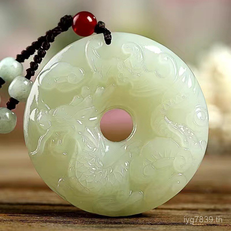 สร้อยคอมังกรHetian หยกธรรมชาติสำหรับราศี ออกแบบมาอย่างสวยงามและปลอดภัย เป็นของขวัญที่ดีให้แก่ผู้ชายแ