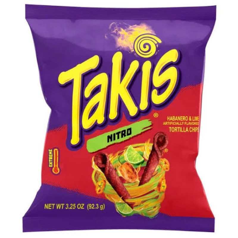 Takis nitro 92g ขนมอบกรอบ รสเผ็ด และเปรี้ยว นำเข้าจากอเมริกา