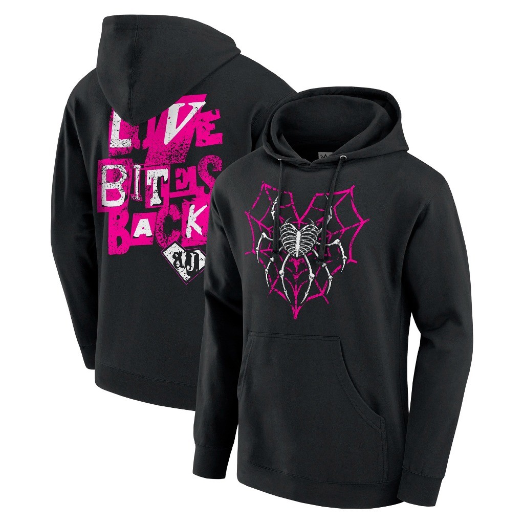 เสื้อผ้าฝ้าย Wwe Mens Black AJ Lee Love Bites Back Hoodie