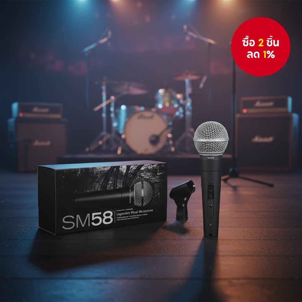 ไมโครโฟนไดนามิกแบบคาร์ดิออย SM58 สําหรับเวที, ไมค์มีสายมืออาชีพสําหรับร้องเพลง Shure, คาราโอเกะ, BBOX, บันทึกเสียง, เสียงร้อง