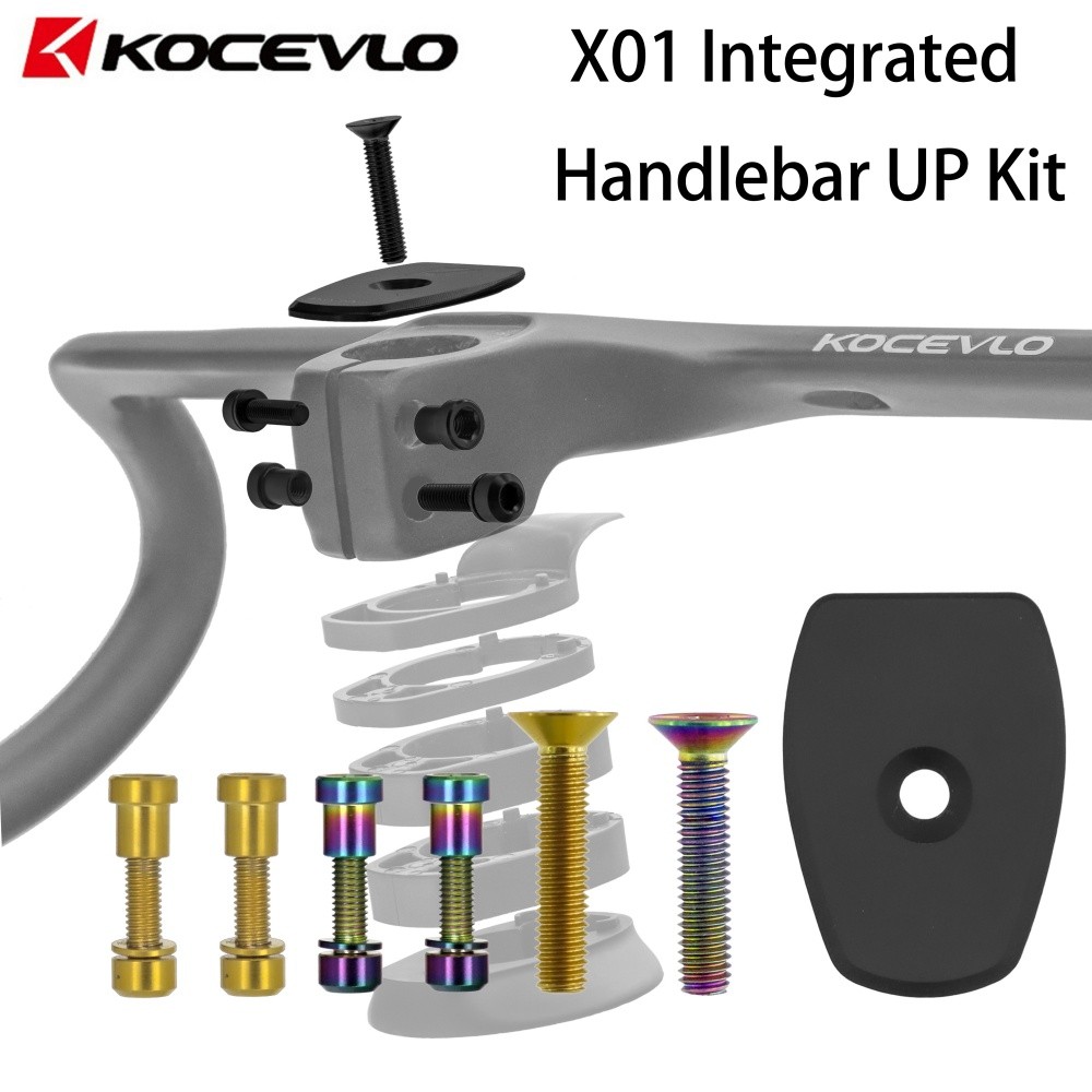 KOCEVLO X01 แผนที่แบบบูรณาการจักรยาน Handlebar เครื่องซักผ้าพลาสติกและไทเทเนียมสกรูชุดอัพเกรด Spacers อะไหล่อุปกรณ์เสริม