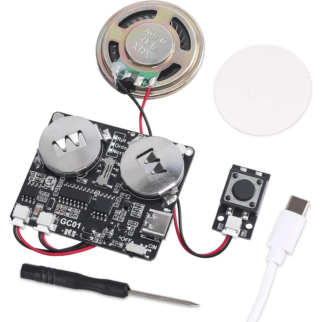 ICSTATION Sound Module, Downloadable Sound Module Voice Button with 8MB Memory Push Button Control S