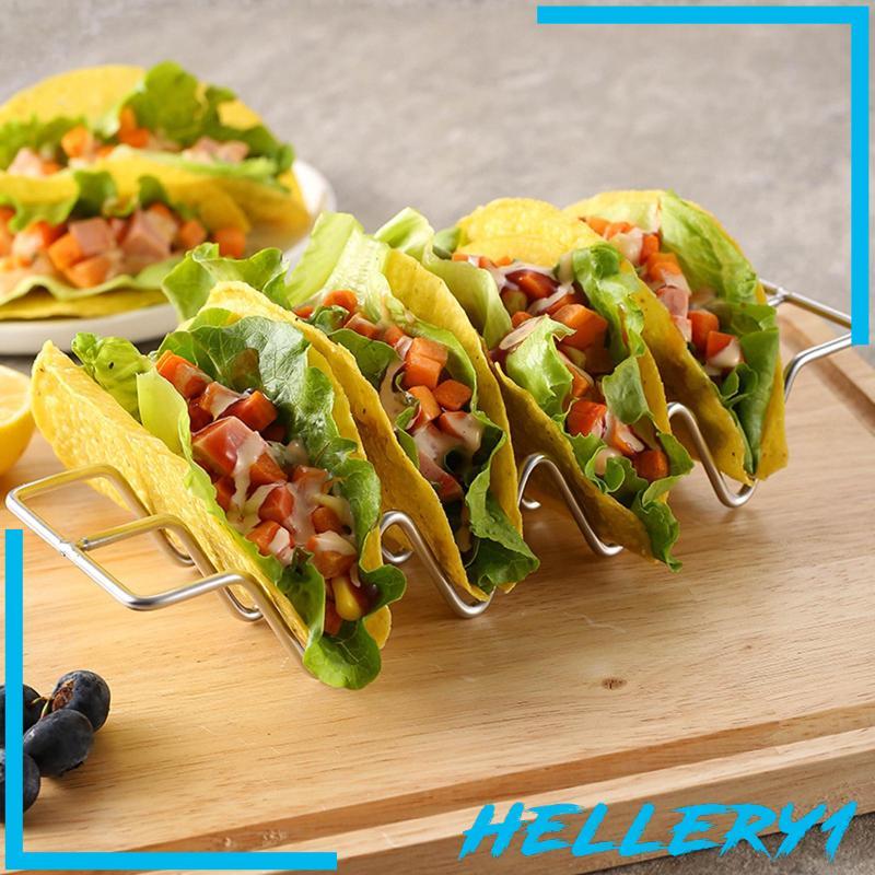 [Hellery1] GEMGEM 1 ชิ้นที่วาง Taco สแตนเลสโลหะ Taco Grill Rack Taco Shell
