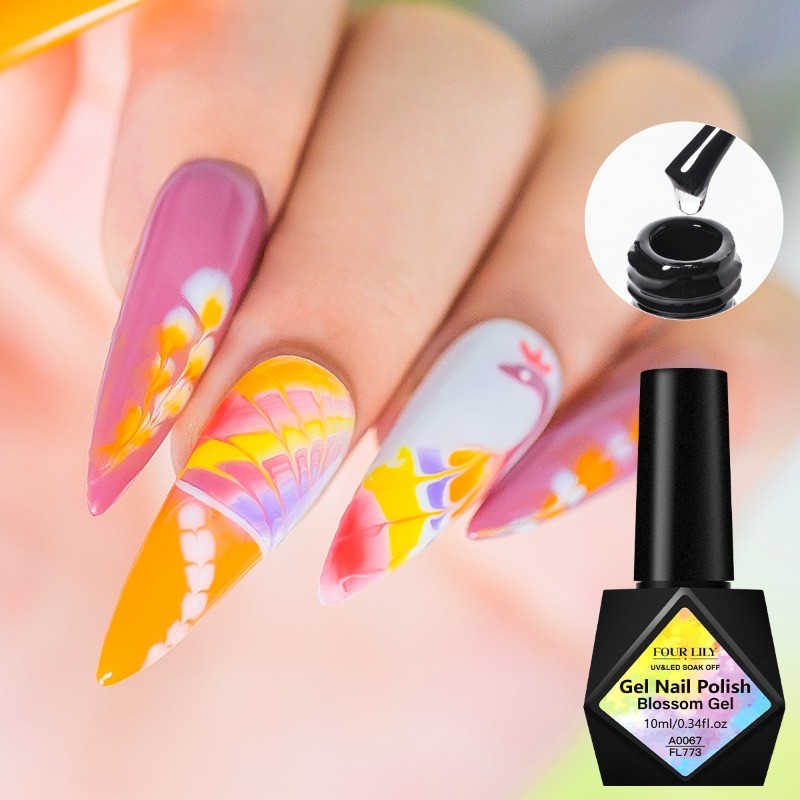 FOUR LILY Gel Nail Polish Blooming Gel กึ่งถาวร Nail Art Uv Gel Soak Off 10ml