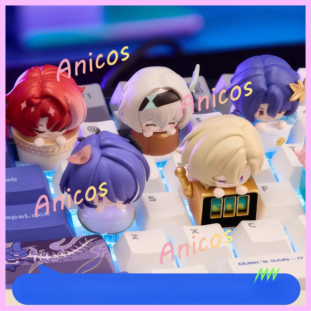 Honkai Star Rail Keycaps ชุด 2 อินเทรนด์กล่องตาบอดตกแต่งไหลแสงทรายทองแป้นพิมพ์เครื่องกลอุปกรณ์เสริม