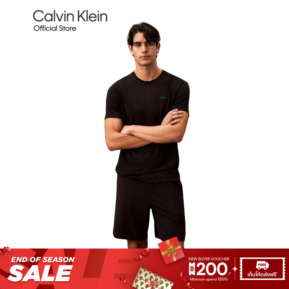 CALVIN KLEIN เสื้อยืดคอกลมแขนสั้นผู้ชาย Sport ทรง Slim รุ่น GMS5K176 UB1 - สีดำ