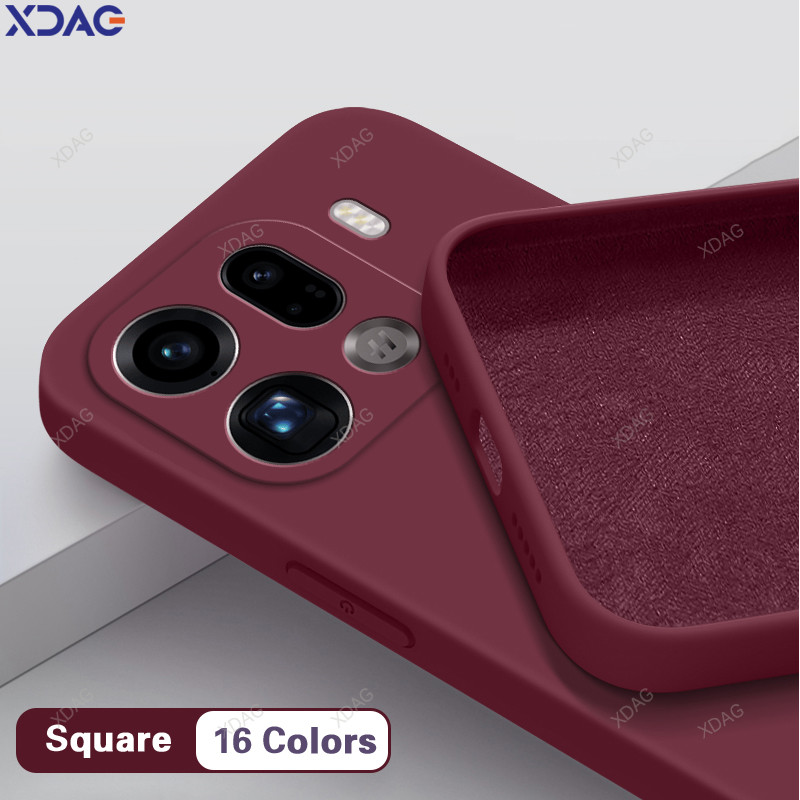 ซิลิโคนเหลวเคสโทรศัพท์สําหรับ OPPO ค้นหา X9/X9 Pro 5G Soft Candy Square แฟชั่นปกหลังป้องกันคลาสสิกตรงขอบ Capa