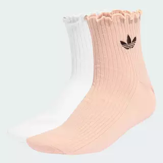 adidas ไลฟ์สไตล์ ถุงเท้าความยาวสี่ส่วนแต่งระบาย Unisex สีชมพู KD8369