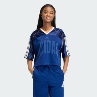 adidas ไลฟ์สไตล์ เสื้อยืดผ้าตาข่าย STADIUM ผู้หญิง สีน้ำเงิน…