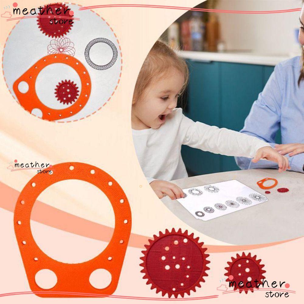 MEATHERSTORE Spirograph Drawing Art Template,Reusable แบบพกพาเรขาคณิตไม้บรรทัดชุด,Creative พิมพ์มัลต