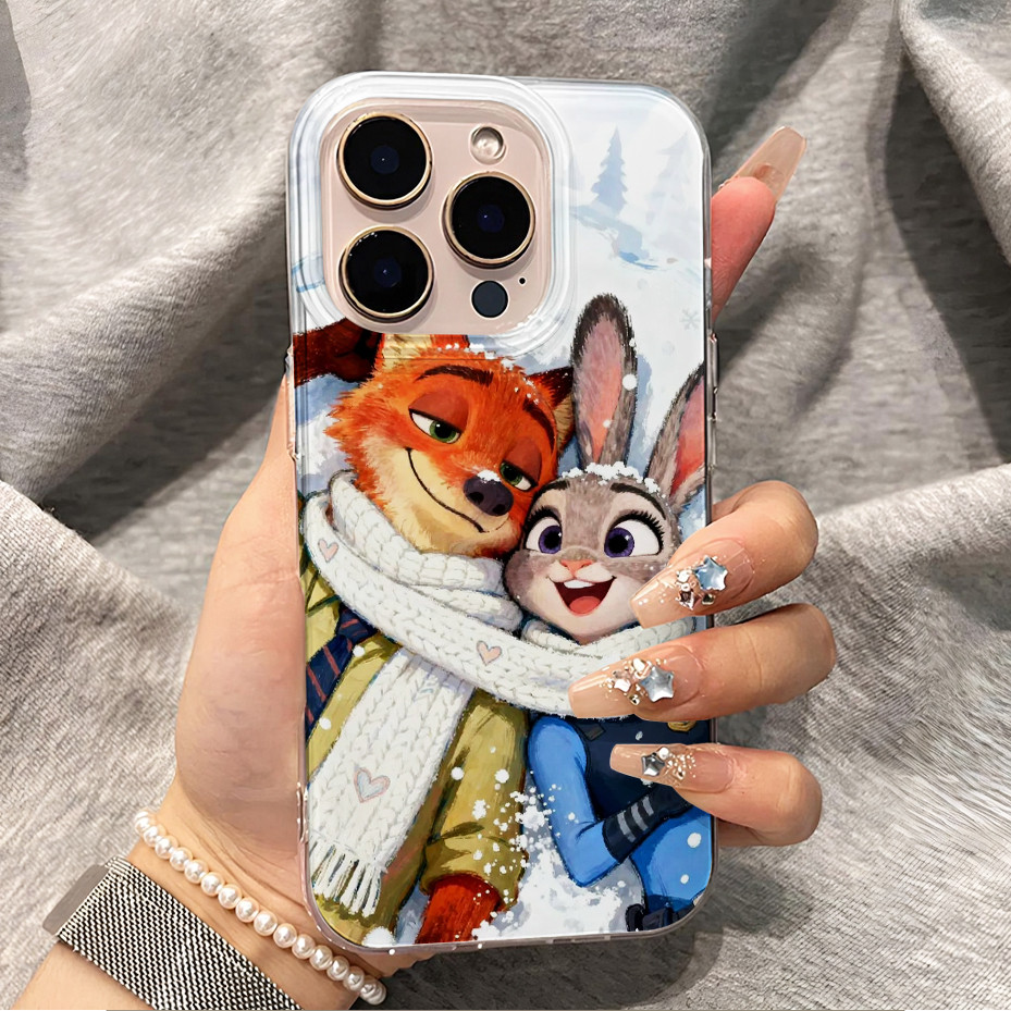 เคสไอโฟน13 คู่รักกระต่ายและจิ้งจอกที่หรูหราและมีสไตล์ สำหรับ IPhone 17 13 16 11 15 12 14 Pro Max 13 16 Pro 14 15 16 Plus - รูปที่ 6
